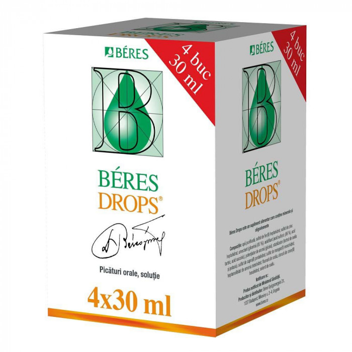 Beres Drops 4 Flacoane x 30 mililitri Beres