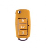 Carcasa cheie Topautochei&reg; pentru Jetta Golf Passat Beetle Polo Bora Sharan, galbena, 3 butoane, Oem