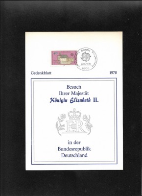 Germania FDC 1978 vizita reginei Elisabeta foto