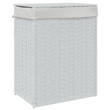 Cumpara ieftin Cos de rufe cu capac, alb, 46x33x60 cm, poliratan