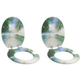 Cumpara ieftin Capacul de toaleta 2 pcs Verde 44 x 38 cm Lemn prelucrat