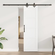vidaXL Ușă glisantă cu set de accesorii &amp;#039;ORKDAL&amp;#039;Alb din lemn de pin solid foto