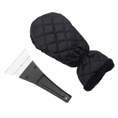 Set Manusa si Racleta pentru Zapada, Impermeabila, Izolatie de Bumbac, 31 x 15 cm, Negru foto