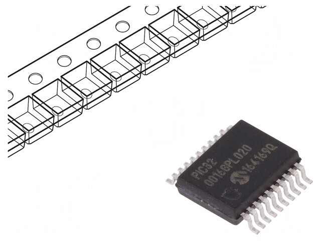 Microcontroler PIC 16kB I2S LIN SPI UART SMD
