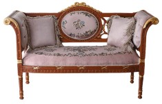 Sofa baroc din lemn masiv cu tapiterie din catifea CAT408