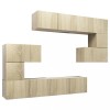 VidaXL Set de dulapuri TV, 8 piese, stejar sonoma, PAL