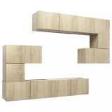 vidaXL Set de dulapuri TV, 8 piese, stejar sonoma, PAL