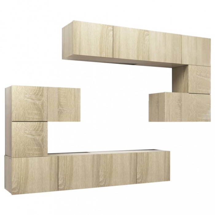 vidaXL Set de dulapuri TV, 8 piese, stejar sonoma, PAL