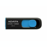 Memorie USB ADATA AUV128-128G-RBE Unitate flash Adata UV128 128GB USB3 fara capac retractabil negru si albastru, 128 GB, A-data