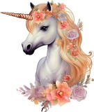 Cumpara ieftin Sticker decorativ, Unicorn, Portocaliu, 70 cm, 1287STK-5