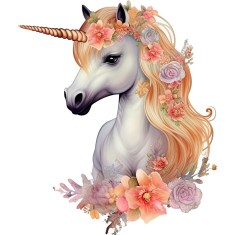Sticker decorativ, Unicorn, Portocaliu, 70 cm, 1287STK-5