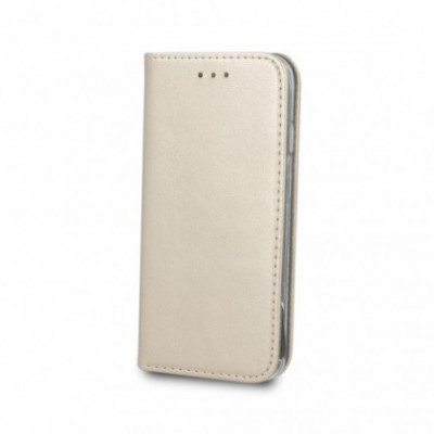Husa Flip Carte/Stand Huawei P Smart, inch. magnetica Gold foto