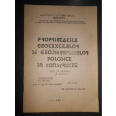 Proprietatile geotextilelor si geomembranelor folosite in constructii (1988)