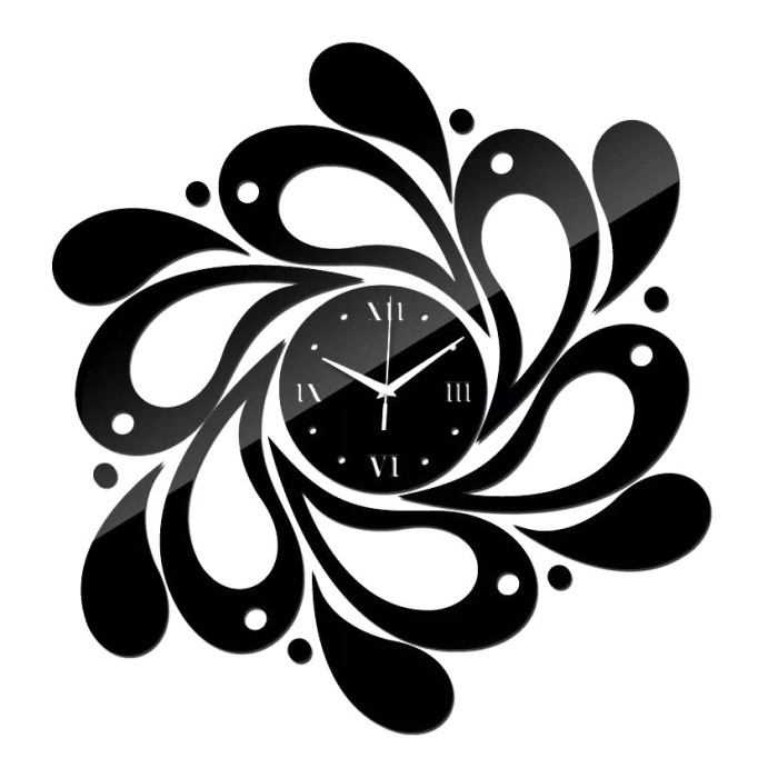 Ceas Decorativ Sticker, Fara Zgomot, Morisca, Negru, 400 mm x 400 mm