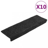 Covorase scari autoadezive, 10 buc., 65x21x4 cm, gri, cu margine dreptunghiulara