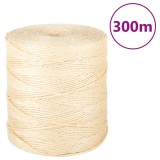 VidaXL Fr&acirc;nghie, 300 m, sisal 100%, 2 mm