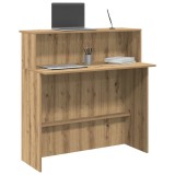 Birou Recepție vidaXL Stejar Artisan 100x50x103.5cm, Raft Depozitare, Mobilier Receptie, Birou Comercial, Maro