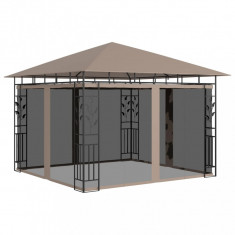 Pavilion cu plasa anti-tantari, gri taupe, 3x3x2,73 m, 180 g/m? foto