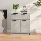 Dulap Gossi Gri Beton 60x30x70 cm Lemn Prelucrat Servanta Depozitare Sertar Usa