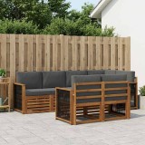Cumpara ieftin Set de canapele de exterior 7 buc. 7-Locuri Natural si Antracit