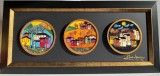 Tablou original, pictura moderna, triptic original, VIATA LA TARA, pictor roman contemporan