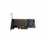 Adaptor PCI-Express - 2x M.2 NVME Orico PDM2 SSD-uri compatibile 2230/2242/2260/2280 PCI-E Channel NVME Protocol M.2/SATA M.2