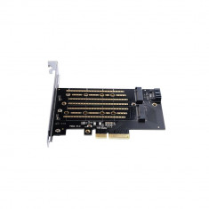 Adaptor PCI-Express - 2x M.2 NVME Orico PDM2 SSD-uri compatibile 2230/2242/2260/2280 PCI-E Channel NVME Protocol M.2/SATA M.2