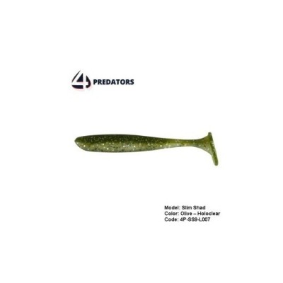 SLIM SHAD 4PREDATORS FLOATING 9CM / 5BUC / 4.3GR OLIVE-HOLOCLEAR foto