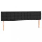 Cumpara ieftin Tablii de pat, 2 buc, negru, 100x5x78/88 cm, piele ecologica