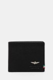 Aeronautica Militare portofel de piele barbati, culoarea negru