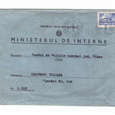 Plic albastru cu antetul Ministerul de Interne RSR, 1980