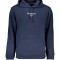 Hanorac barbati, cu imprimeu pe fata si spate, Regular fit, Bleumarin, XL