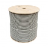 Cablu retea Cat6 FTP ecranat cupru 23AWG 4 perechi, separator cruce, PVC gri 305m/rola