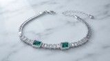Cumpara ieftin Bratara din Argint 925 cu Zirconii Verde Smarald si Cristale Baguette