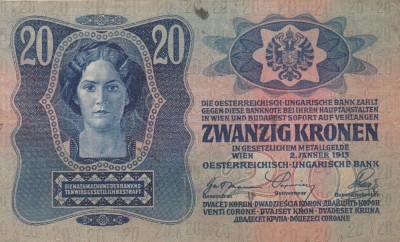 AUSTRIA 20 kronen 1913 VF+!!! foto