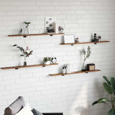vidaXL Raft pentru cărți 4 pcs Maro 100 x 10 x 1.5 cm Lemn compozit foto