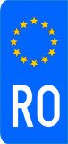 Abtibild Numar Inmatriculare UE / RO, General