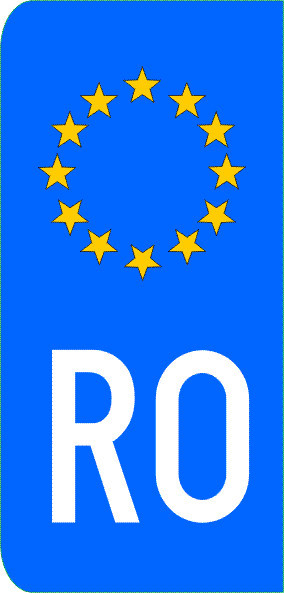 Abtibild Numar Inmatriculare UE / RO