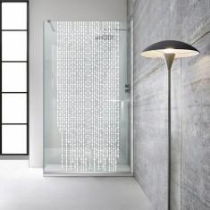 Paravan dus walk-in Aqua Roy &reg; INOX, model Rain alb, sticla 8 mm clara, securizata, anticalcar, 130x195 cm
