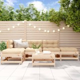 vidaXL Set mobilier relaxare de grădină &amp; perne 6 piese lemn masiv pin