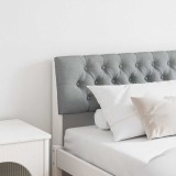 vidaXL Tăblie tapițată Gri deschis 200 cm Lemn de pin masiv 879158