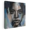 Tablou portret acrilic femeie, albastru 1328 Tablou canvas pe panza CU RAMA 100x100 cm