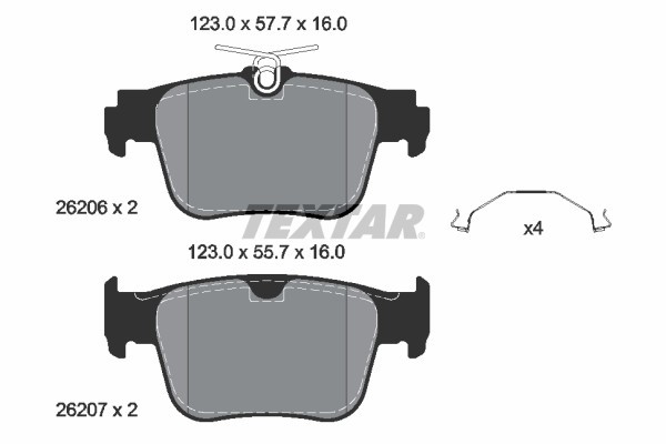 TEXTAR 2620601 set placute frana,frana disc