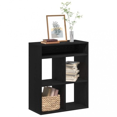 Dulap cu cărți negru 66x31x80 cm lemn prelucrat foto