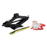 Cric trapezoidal cu actionare manuala, capacitate ridicare 2000 kg, cu clichet si manusi de lucru, Amio