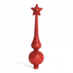 Ornament pt. vârful pomului de Crăciun - 18,5 cm, roşu