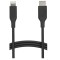 Cablu incarcare si transfer date USB-C la Lightning TPE de 1.8 m certificat MFI, negru - RESIGILAT