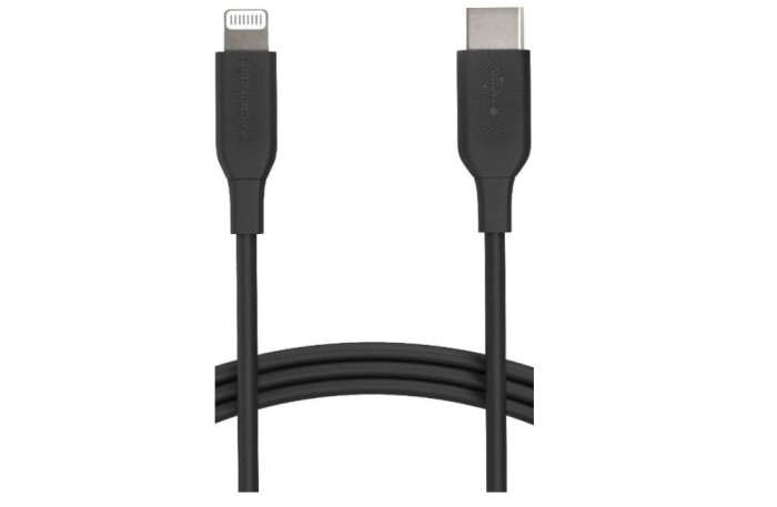 Cablu incarcare si transfer date USB-C la Lightning TPE de 1.8 m certificat MFI, negru - RESIGILAT