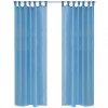 Perdea Transparenta Turcoaz 140x245 cm, 2 Bucati, Poliester, Draperii Voal cu Cordoane - vidaXL
