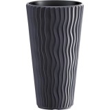 Cumpara ieftin Ghiveci decorativ de flori, rotund, inalt, antracit, 18/45 L, 39x70.8 cm, Sandy Slim
